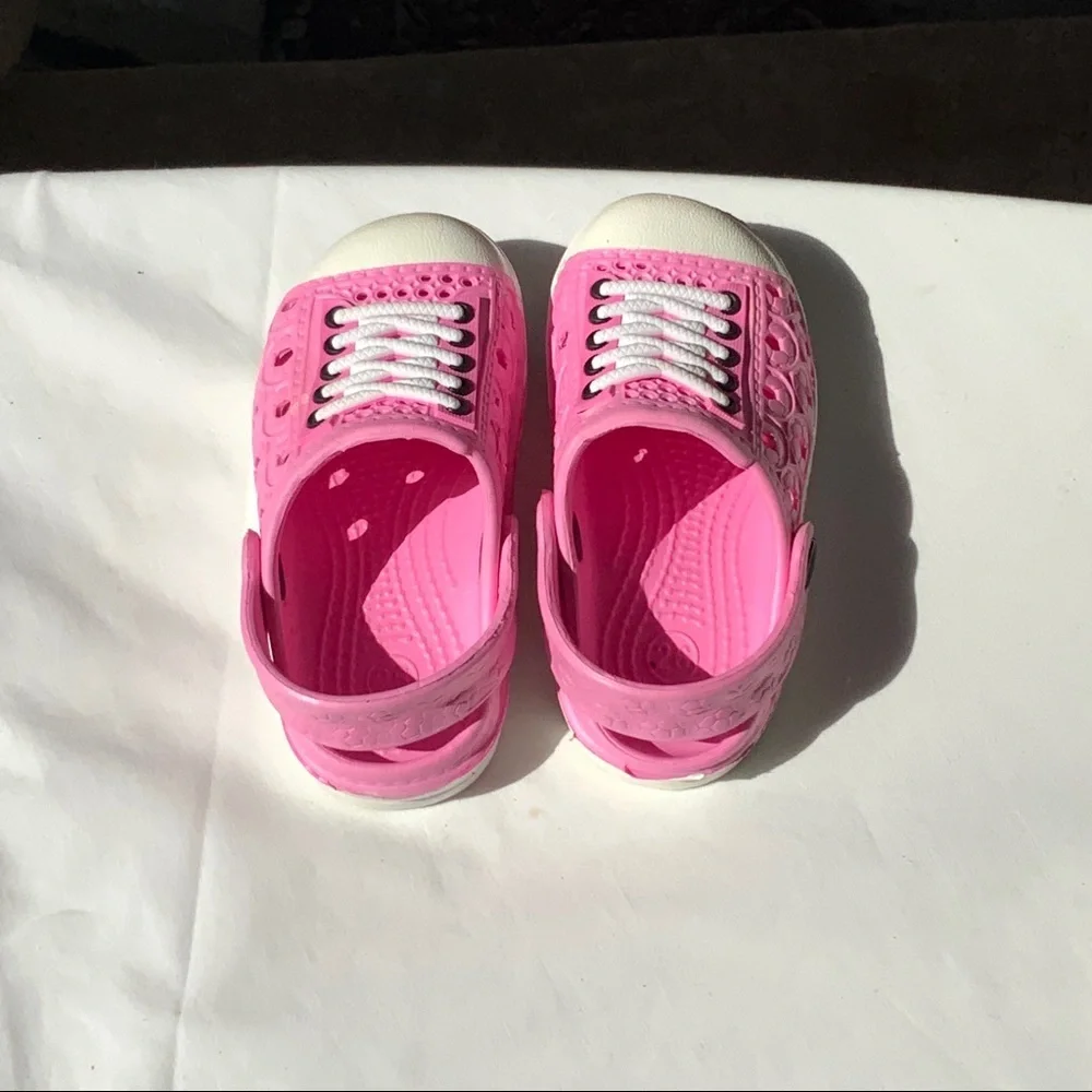 Pink White Plastic Slip-On Shoes Inf Girl 26 (9.5)